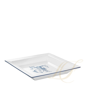 Чаша квадратная 24,5см коллекции Corona Monogram Blue Cobalto бренда Richard Ginori