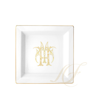 Чаша квадратная 24,5см коллекции Corona Monogram Oro Brillante бренда Richard Ginori