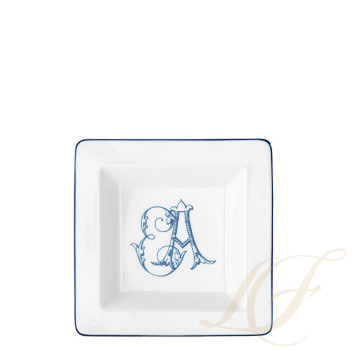 Чаша квадратная 18см коллекции Corona Monogram Blue Cobalto бренда Richard Ginori