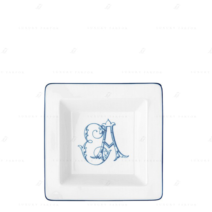 Чаша квадратная 18см коллекции Corona Monogram Blue Cobalto бренда Richard Ginori