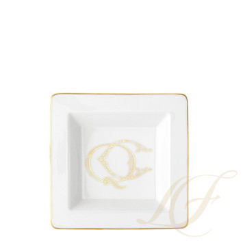 Чаша квадратная 18см коллекции Corona Monogram Oro Brillante бренда Richard Ginori