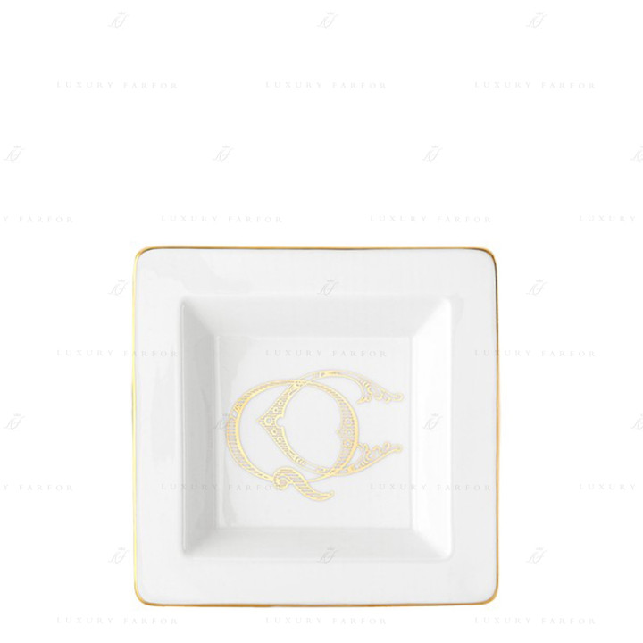 Чаша квадратная 18см коллекции Corona Monogram Oro Brillante бренда Richard Ginori