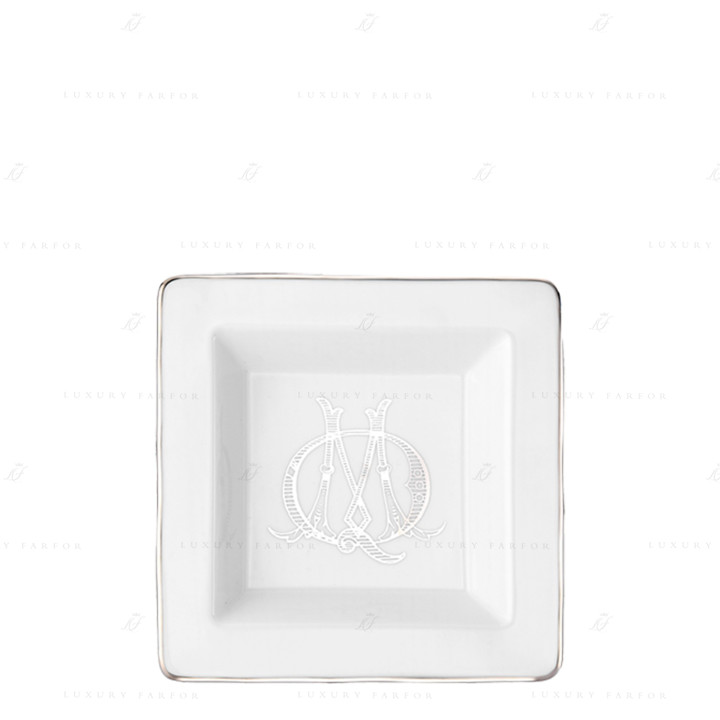 Чаша квадратная 18см коллекции Corona Monogram Platino бренда Richard Ginori