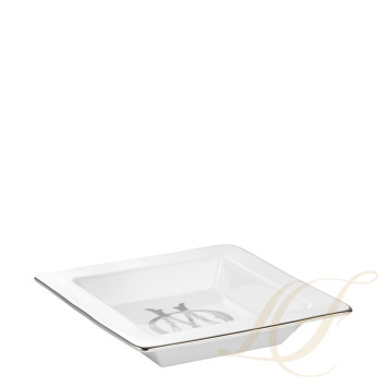 Чаша квадратная 18см коллекции Corona Monogram Platino бренда Richard Ginori