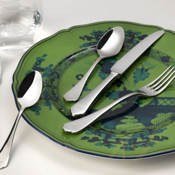 Набор столовых приборов на 6 персон, 24 предмета коллекции Flora Silver 