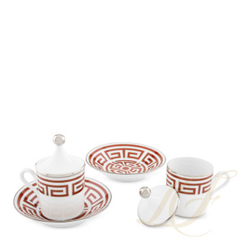 Чашка эспрессо с блюдцем и крышкой 0,08л, 2шт.  коллекции Labirinto Scarlatto бренда Richard Ginori