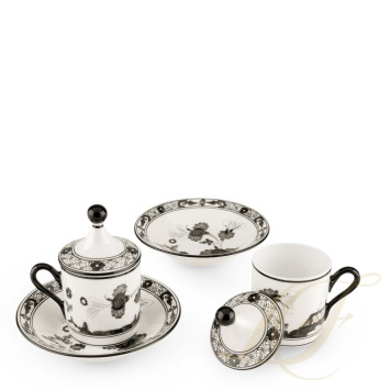 Чашка эспрессо с блюдцем и крышкой 0,08л, 2шт.  коллекции Oriente Italiano Albus бренда Richard Ginori