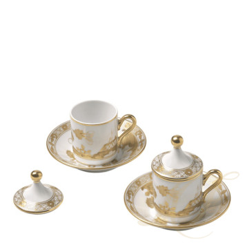 Чашка эспрессо с блюдцем и крышкой 0,08л, 2шт.  коллекции Oriente Italiano Aurum бренда Richard Ginori