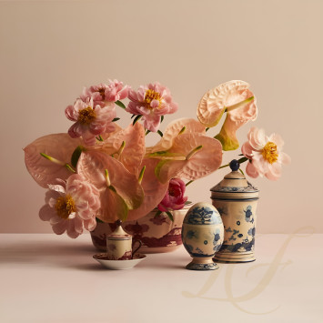 Ваза с крышкой 20см коллекции Oriente Italiano Cipria бренда Richard Ginori