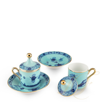 Чашка эспрессо с блюдцем и крышкой 0,08л, 2шт.  коллекции Oriente Italiano Iris бренда Richard Ginori