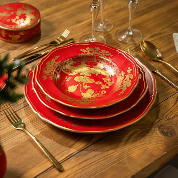 Тарелка суповая 24см коллекции Oriente Italiano Rubrum бренда Richard Ginori