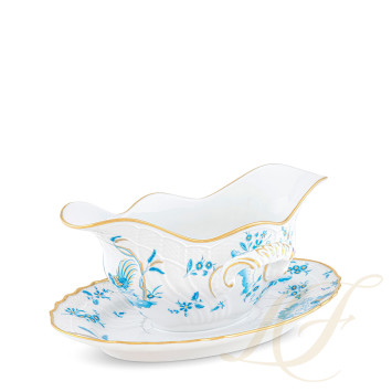 Соусник с подставкой 14,2см коллекции Oro Di Doccia Turchese бренда Richard Ginori