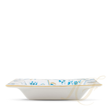 Чаша прямоугольная 19х15,5см коллекции Oro Di Doccia Turchese бренда Richard Ginori