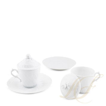 Чашка кофейная с блюдцем и крышкой, 2шт. коллекции Vecchio Ginori бренда Richard Ginori