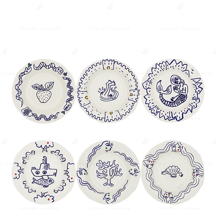 Тарелка глубокая 23,2см, 6шт. коллекции Archipel Sentimental бренда Gien