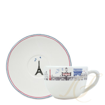Чашка с блюдцем 0,45л коллекции Ca C'est Paris! бренда Gien