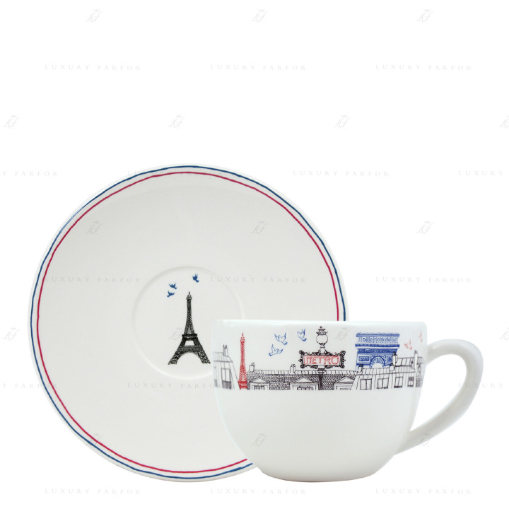 Чашка с блюдцем 0,45л коллекции Ca C'est Paris! бренда Gien