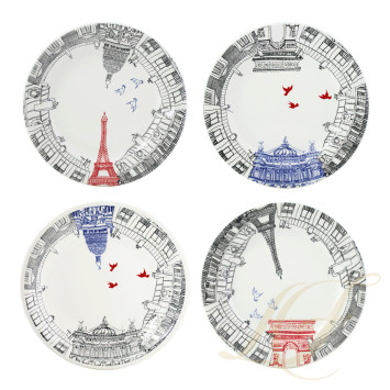 Тарелка закусочная 22см, 4шт. коллекции Ca C'est Paris! бренда Gien