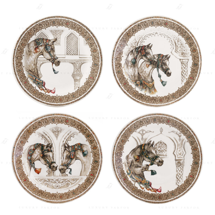 Тарелка закусочная 22см, 4шт. коллекции Chevaux Du Vent бренда Gien