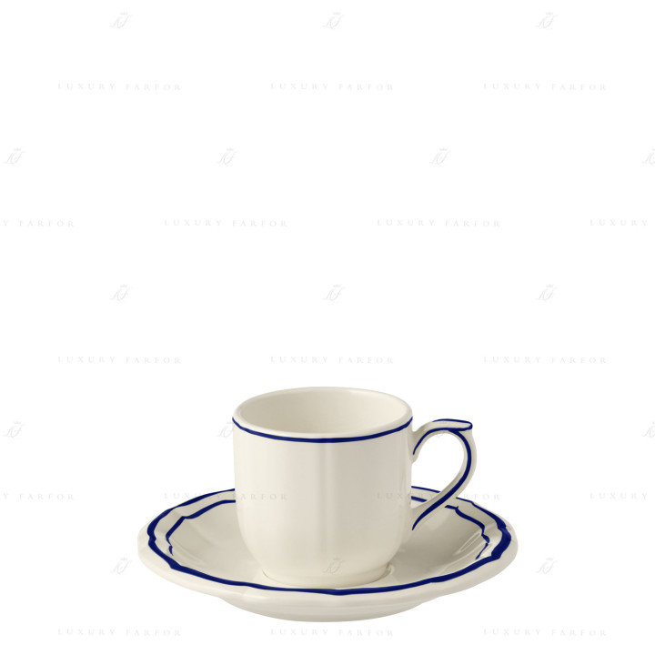Чашка эспрессо с блюдцем 0,085л, 2шт. коллекции Filet Cobalt бренда Gien