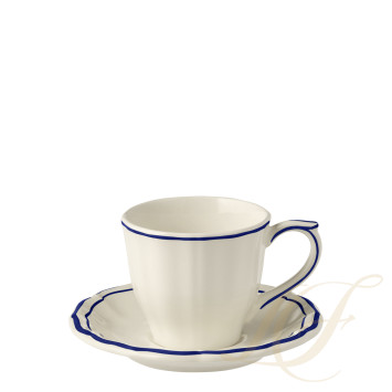 Чашка чайная с блюдцем 0,175л, 2шт. коллекции Filet Cobalt бренда Gien