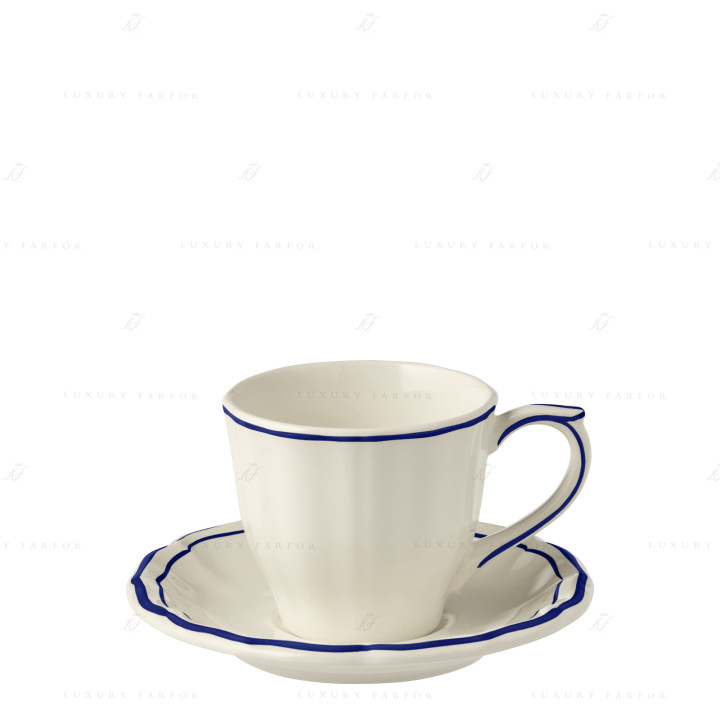 Чашка чайная с блюдцем 0,175л, 2шт. коллекции Filet Cobalt бренда Gien