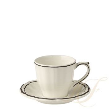 Чашка чайная с блюдцем 0,175л, 2шт. коллекции Filet Manganese бренда Gien