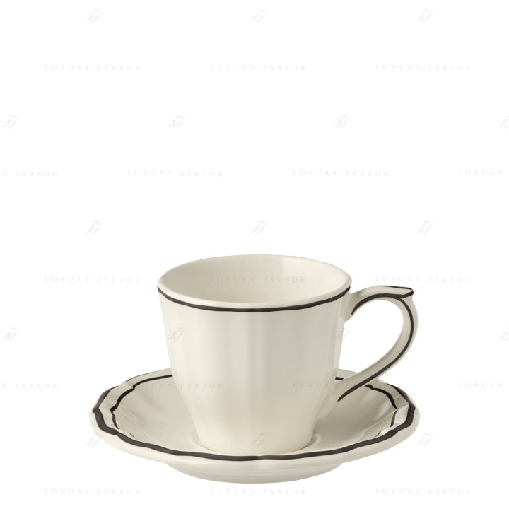 Чашка чайная с блюдцем 0,175л, 2шт. коллекции Filet Manganese бренда Gien