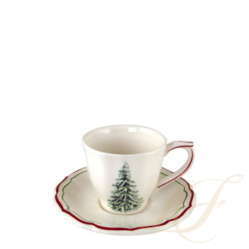 Чашка чайная с блюдцем 0,175л, 2шт. коллекции Filet Noel бренда Gien