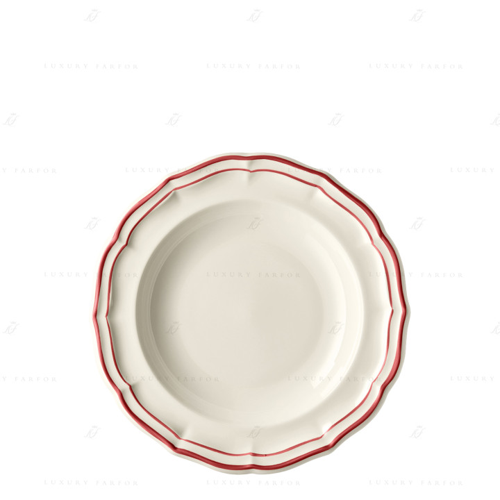 Тарелка глубокая 22,5см коллекции Filet Rouge бренда Gien