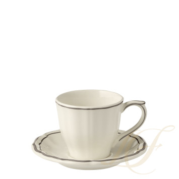 Чашка чайная с блюдцем 0,175л, 2шт. коллекции Filet Taupe бренда Gien