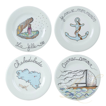 Тарелка закусочная 22см, 4шт. коллекции La Prestic Ouiston бренда Gien