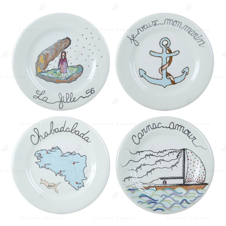 Тарелка закусочная 22см, 4шт. коллекции La Prestic Ouiston бренда Gien