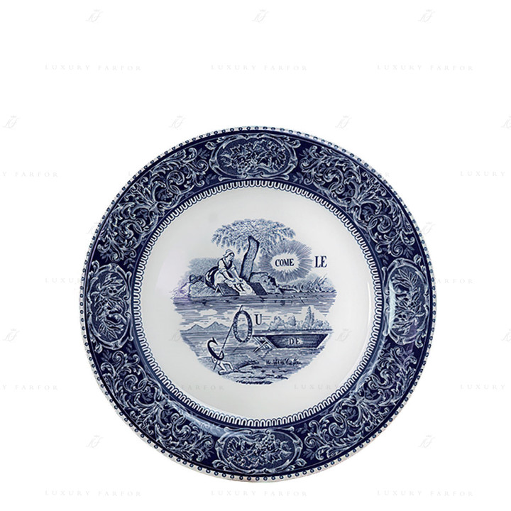 Тарелка главная 27,4см коллекции Les Depareillees Bleu бренда Gien