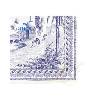 Салфетки 33х33см, 20шт., 12 упаковок коллекции Les Depareillees Bleu бренда Gien