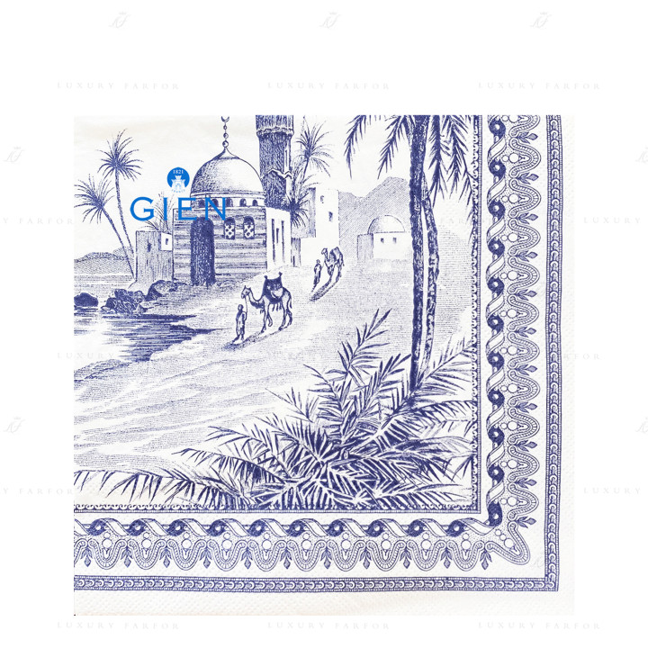 Салфетки 33х33см, 20шт., 12 упаковок коллекции Les Depareillees Bleu бренда Gien