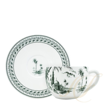 Чашка с блюдцем 0,45л коллекции Les Depareillees Vert бренда Gien