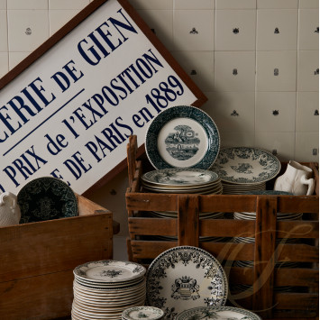 Тарелка закусочная 22см коллекции Les Depareillees Vert бренда Gien