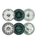 Тарелка закусочная 23,2см, 6шт. коллекции Les Depareillees Vert бренда Gien