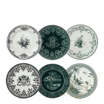 Тарелка закусочная 23,2см, 6шт. коллекции Les Depareillees Vert бренда Gien