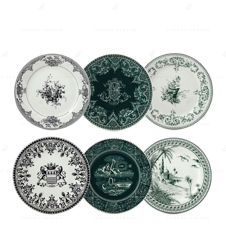 Тарелка закусочная 23,2см, 6шт. коллекции Les Depareillees Vert бренда Gien