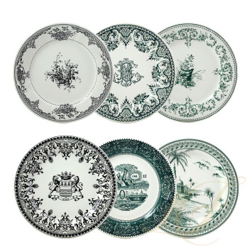 Тарелка главная 27,3см, 6шт. коллекции Les Depareillees Vert бренда Gien