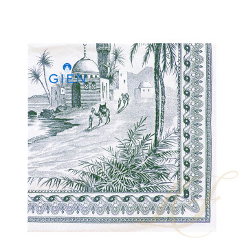 Салфетки 33х33см, 20шт., 12 упаковок коллекции Les Depareillees Vert бренда Gien