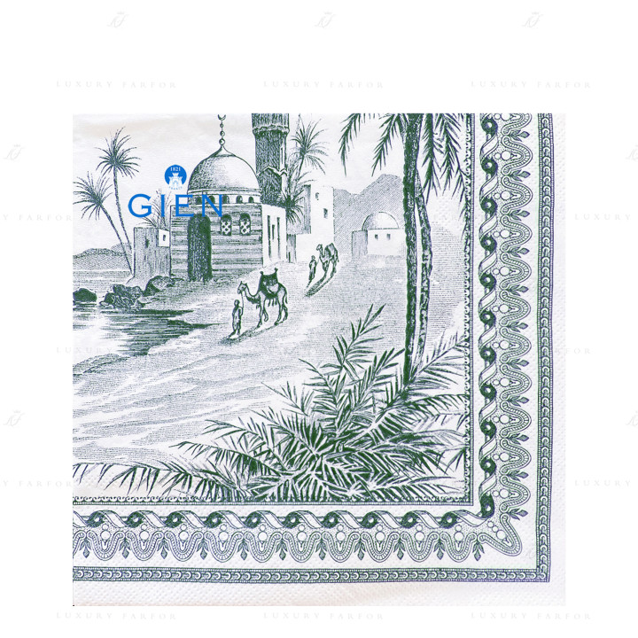 Салфетки 33х33см, 20шт., 12 упаковок коллекции Les Depareillees Vert бренда Gien