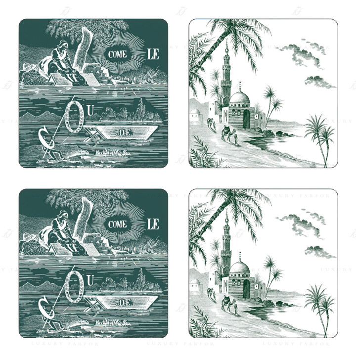 Подставка для стакана 10см, 4шт. коллекции Les Depareillees Vert бренда Gien