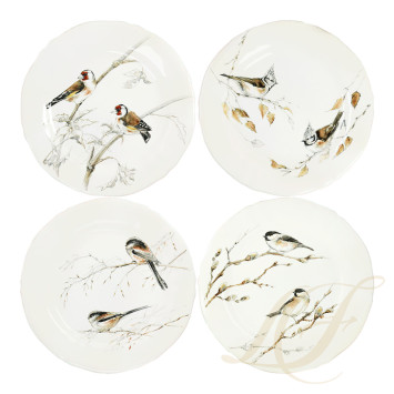Тарелка закусочная 23,2см, 4шт. коллекции Les Oiseaux De La Foret бренда Gien