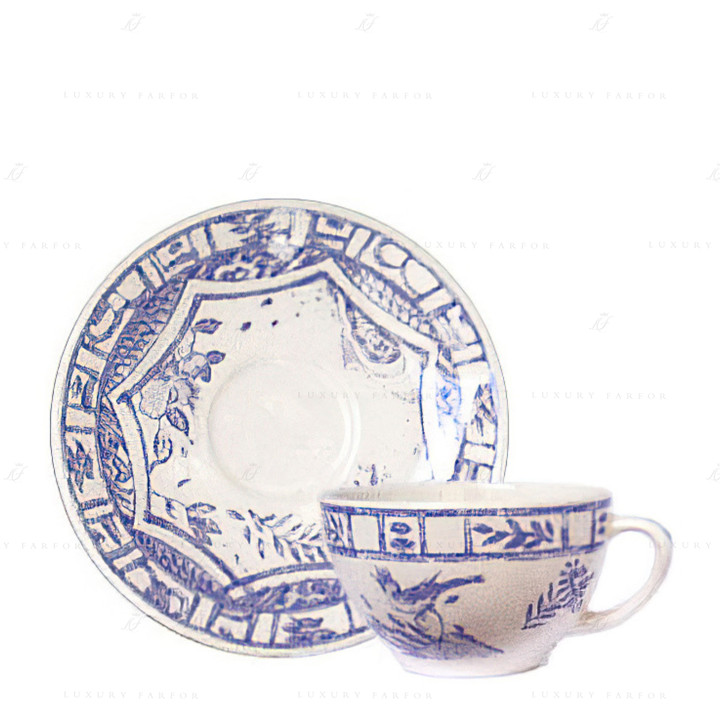 Чашка чайная с блюдцем 0,16л, 2шт. коллекции Oiseau Bleu бренда Gien