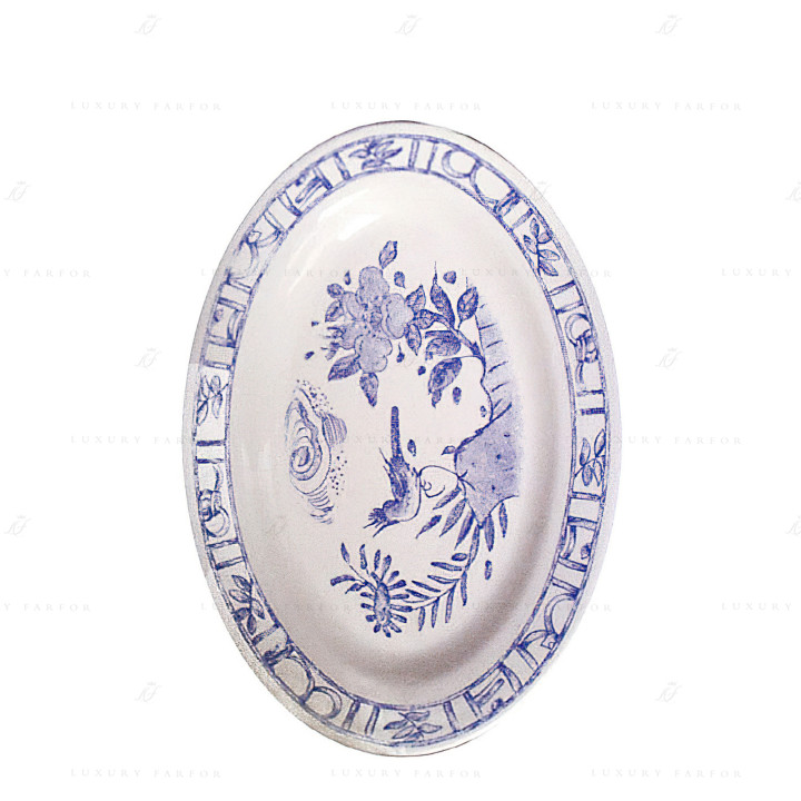 Блюдо овальное 37см коллекции Oiseau Bleu бренда Gien