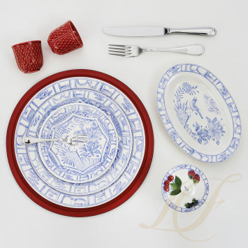 Блюдо овальное 37см коллекции Oiseau Bleu бренда Gien