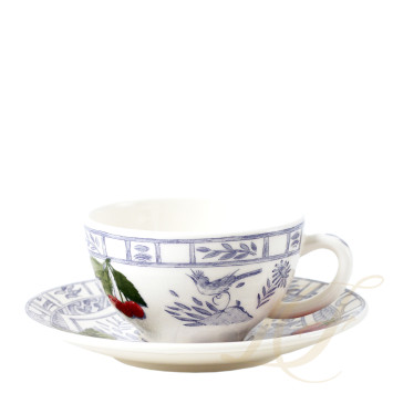 Чашка для завтрака с блюдцем 0,26л, 2шт. коллекции Oiseau Bleu Fruits бренда Gien